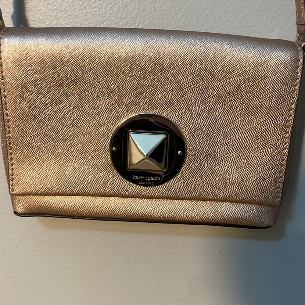 NWOT Kate spade cross body pink gold